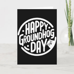 Tarjeta Día divertido y feliz de la marmota 2 de febrero F