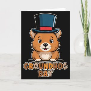 Tarjeta Día divertido y feliz de la marmota 2 de febrero F