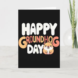 Tarjeta Día divertido y feliz de la marmota 2 de febrero F