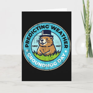Tarjeta Día divertido y feliz de la marmota 2 de febrero F