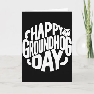 Tarjeta Día divertido y feliz de la marmota 2 de febrero F