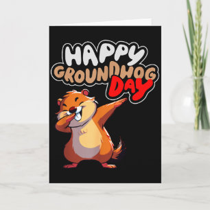 Tarjeta Día divertido y feliz de la marmota 2 de febrero F