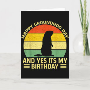 Tarjeta Día divertido y feliz de la marmota y sí es mi cum