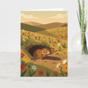 Tarjeta Día dulce de la marmota ¡Deseando la primavera!