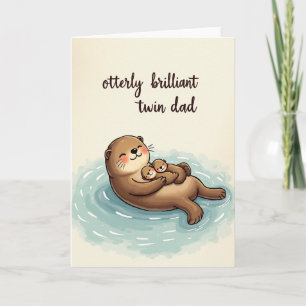 Tarjeta Día Dulcemente Otterly de los Papás Gemelos