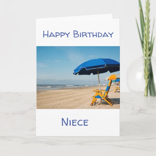 TARJETA DÍA EN EL CUMPLEAÑOS DE LA PLAYA WISH NIECE (Anverso)