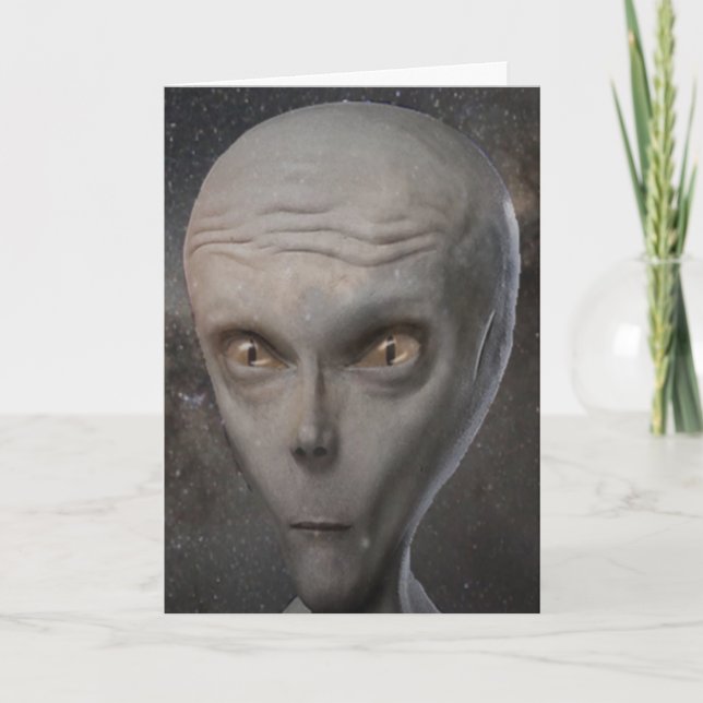 Tarjeta Día extraterrestre feliz de la abducción - 20 de (Anverso)