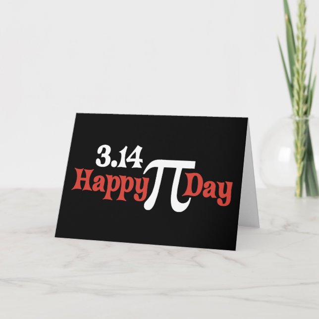 Tarjeta Día feliz 3,14 del pi - 14 de marzo (Anverso)