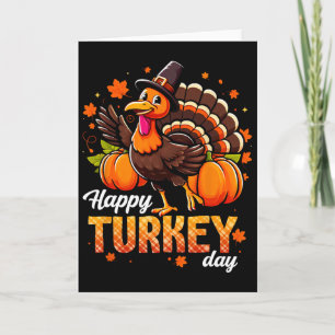 Tarjeta Día Feliz de Acción de Gracias Hombres Mujeres Niñ