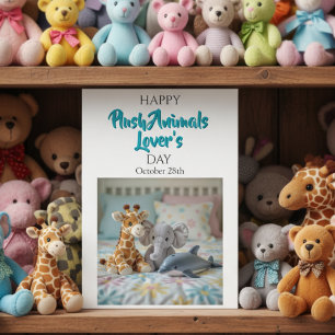 Tarjeta Día Feliz de Animales de Peluche   28 de octubre