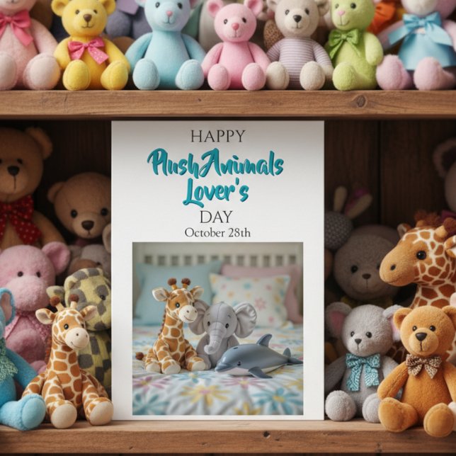 Tarjeta Día Feliz de Animales de Peluche | 28 de octubre (Subido por el creador)
