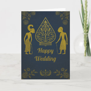 Tarjeta Día Feliz de Boda CULTURA Wayang