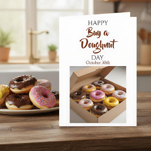 Tarjeta Día Feliz de Comprar una Donut 29 de octubre