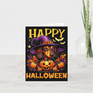 Tarjeta Día Feliz de Halloween Dachshund Perro Papá Wiener