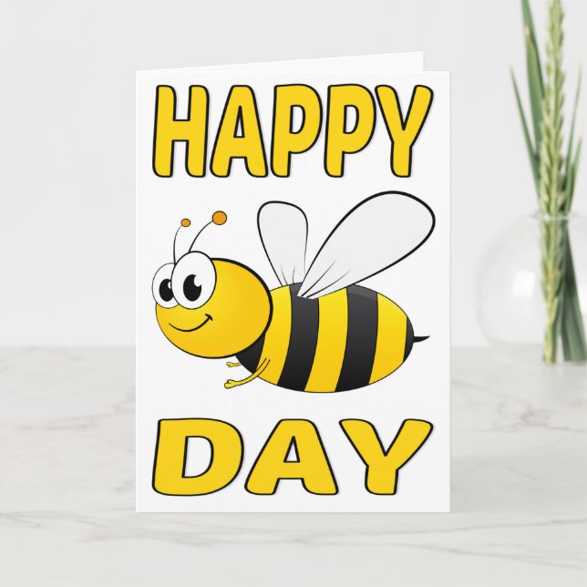 Tarjeta Día feliz de la abeja (Anverso)