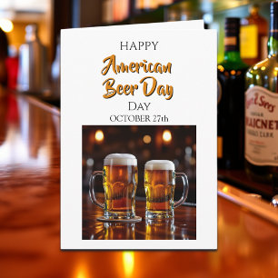 Tarjeta Día Feliz de la Cerveza Americana 27 de octubre