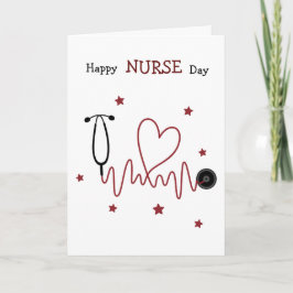 Tarjeta Día Feliz de la Enfermera Ilustración de Estetosco