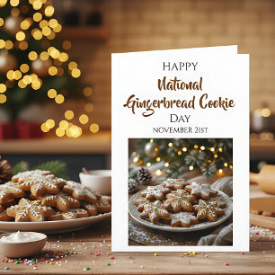 Tarjeta Día Feliz de la Galleta de Jengibre   21 de Noviem