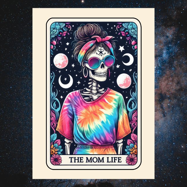 Tarjeta Día Feliz de la Madre Tarot de la Vida de la Madre (Happy Mother's Day Skeleton Mom Life Tarot Card
)