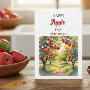 Tarjeta Día Feliz de la Manzana 21 de octubre