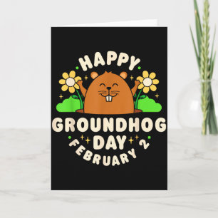 Tarjeta Día Feliz de la Marmota 2 de Febrero Hombres Mujer