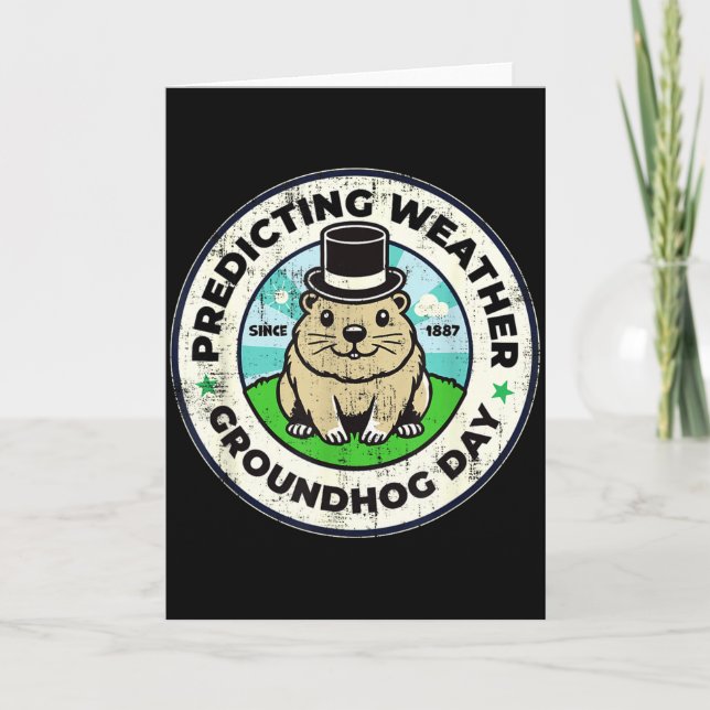 Tarjeta Día Feliz de la Marmota 2 de febrero Previsión del (Anverso)