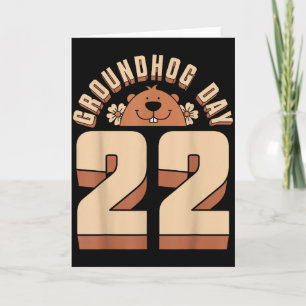 Tarjeta Día Feliz de la Marmota 2 de Febrero Retro Amantes