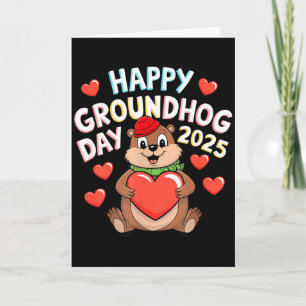 Tarjeta Día Feliz de la Marmota Amante de Animales Diverti