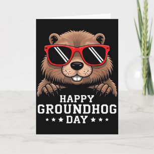 Tarjeta Día Feliz de la Marmota Amante de los Animales Hom
