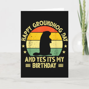 Tarjeta Día Feliz de la Marmota Amantes Disfraz Niños Niña