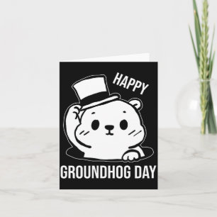 Tarjeta Día Feliz de la Marmota Arte de Línea _1