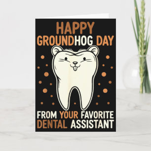 Tarjeta Día Feliz de la Marmota Dental Instantánea Festejo