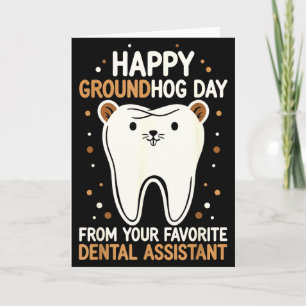 Tarjeta Día Feliz de la Marmota Dental Istant Phils Fiesta