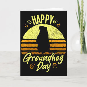 Tarjeta Día Feliz de la Marmota Divertida Marmota 
