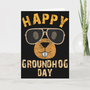 Tarjeta Día Feliz de la Marmota Divertida Marmota Animales