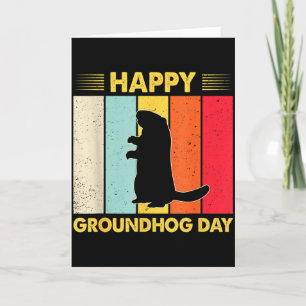 Tarjeta Día Feliz de la Marmota Divertido Amante de Roedor