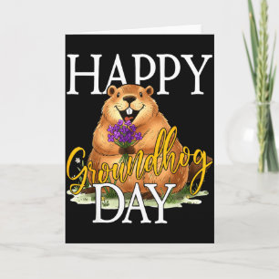 Tarjeta Día Feliz de la Marmota Divertido Meme de Marmota 