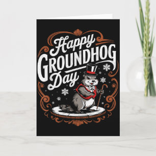 Tarjeta Día Feliz de la Marmota Traje de Animal de Marmota