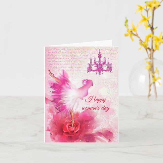 Tarjeta Día feliz de la mujer (flor amarilla)