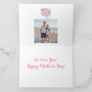 Tarjeta Día Feliz de las Madres Floral Acuarela NOMBRE FOT