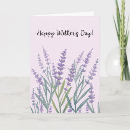 Tarjeta Día Feliz de las Madres Floral Lavanda Púrpura