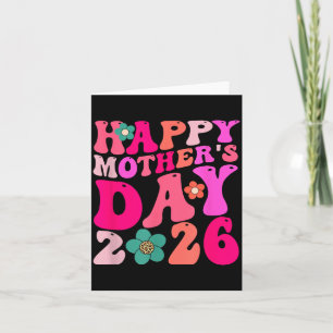 Tarjeta Día Feliz de las Madres Retro 2026 Familia Combina