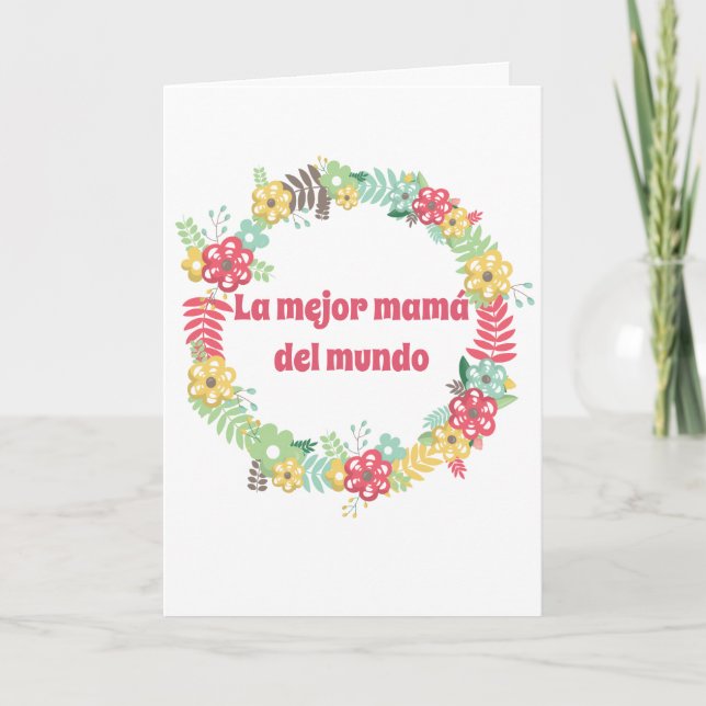 Tarjeta Día Feliz de las Madres Spanish Mother's Day (Anverso)
