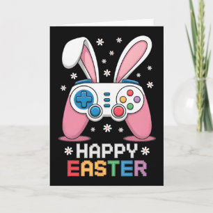 Tarjeta Día Feliz de Pascua de Conejo de Huevo de Juego de