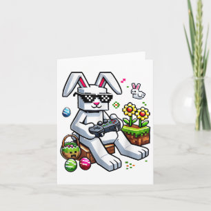 Tarjeta Día Feliz de Pascua de Conejo de Huevo de Juego de