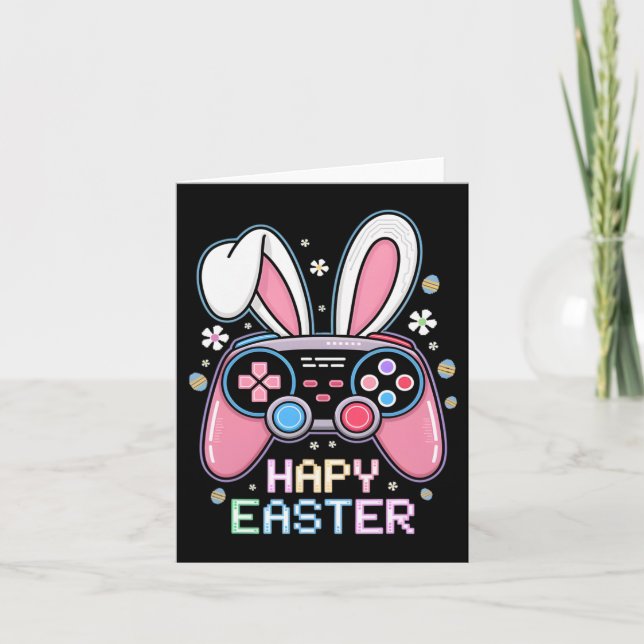 Tarjeta Día Feliz de Pascua de Conejo de Huevo de Videojue (Anverso)