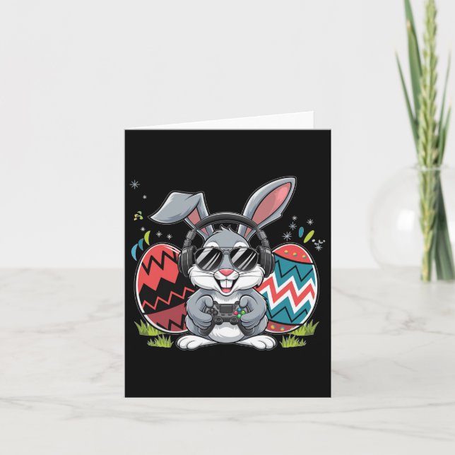 Tarjeta Día Feliz de Pascua de Conejo de Huevo de Videojue (Anverso)