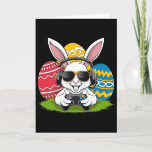 Tarjeta Día Feliz de Pascua de Conejo Huevo Videojuego Niñ
