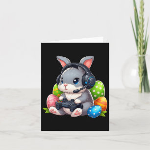 Tarjeta Día Feliz de Pascua de Conejo Huevo Videojuego Niñ