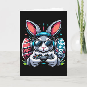 Tarjeta Día Feliz de Pascua de Conejo Huevo Videojuego Niñ